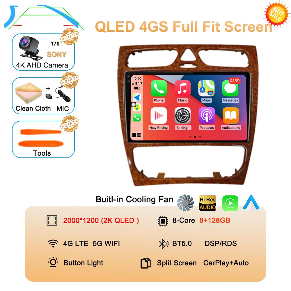 Android 14 Radio Stereo Car Multimedia Player For Mercedes Benz W203 Vito W639 Vaneo CLK W209 W210 CarPlay Navigation GPS 4G BT