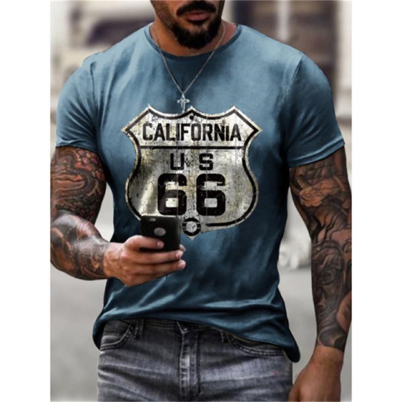 Men Short Sleeve Oversized T-Shirt Vintage Streetwear Boys Tees Tops