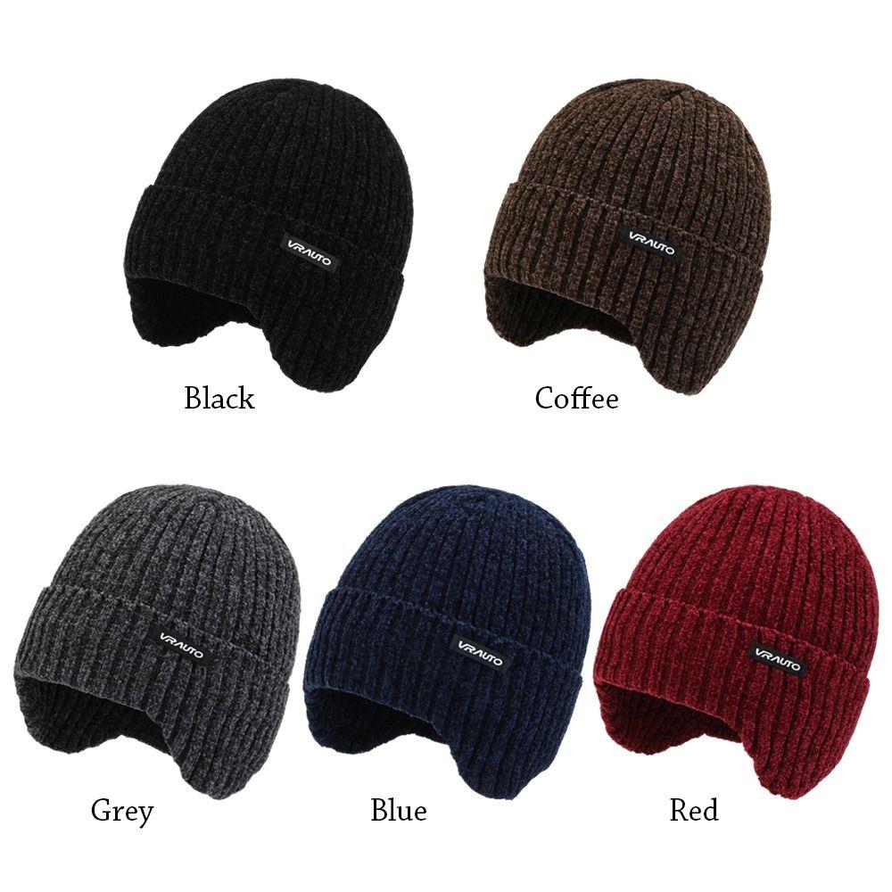 Windproof Ear Protection Cap Soft Beanies Hat Winter Earmuffs Cap  Men