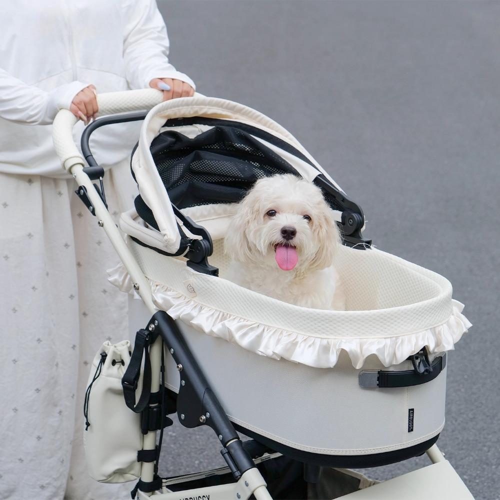 Pet Dog Stroller Edge Cover--Cool Feeling Fabric,Edition Pet Comforter - Stroller Cover, Lace Design Washable, For Large Stoller