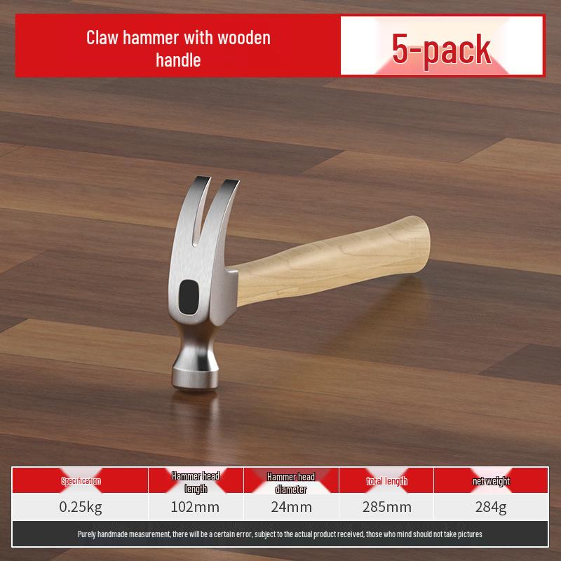 One-Piece Claw Hammer, Non-Slip Handle, Nail-Absorbing, Ideal for Woodworking and Household Use.