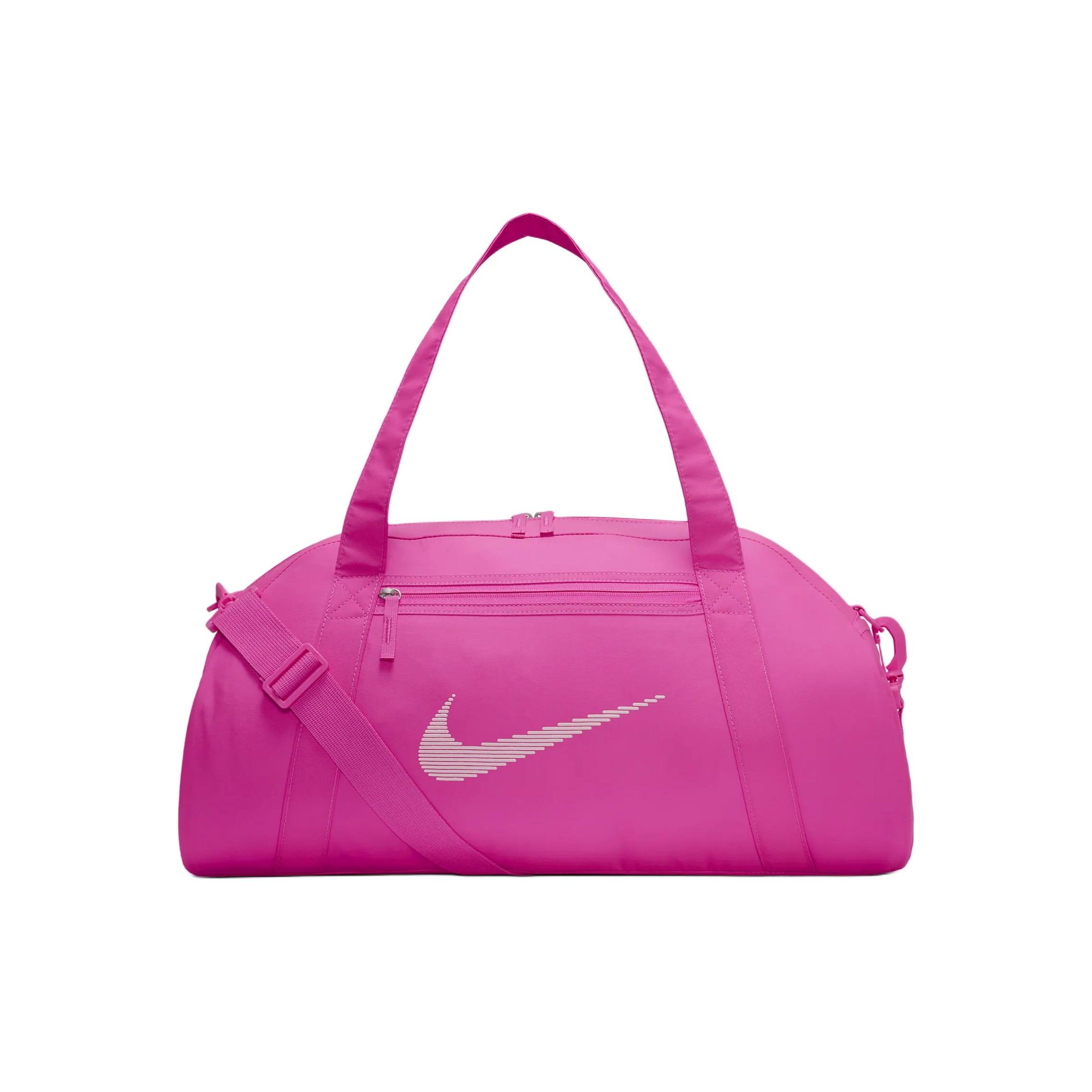 Nike Gym Club Simple Fashion Brand Logo Print Tote Shoulder Bag Unisex Bags Laser-Purple Soft-Pink DR6974-617 Laser Fuchsia & Medium Soft Pink pink