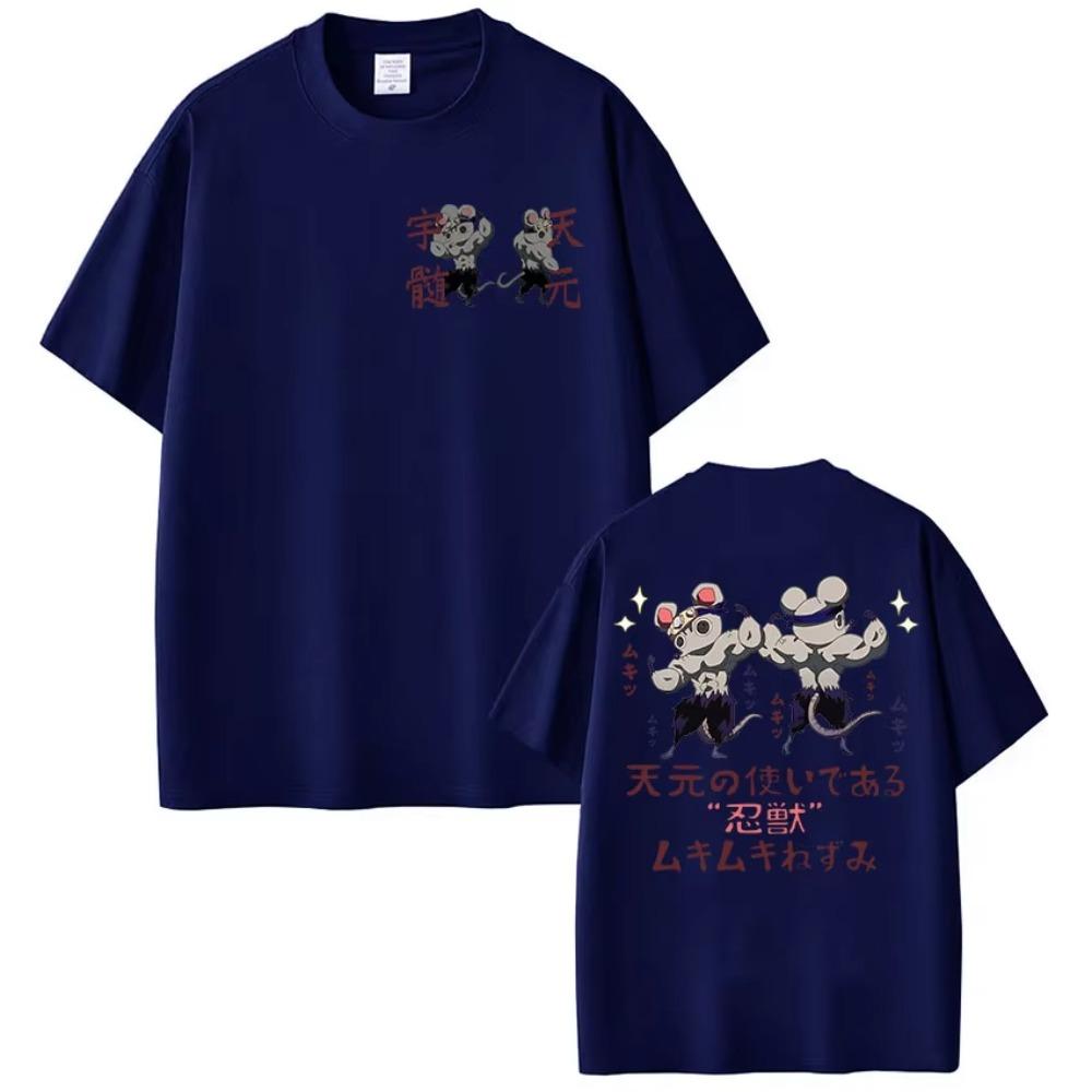 Demon Slayer Tengen Uzui Unisex Pure Cotton Tshirt 2026 Summer Hot Anime Print Loose Casual Parentchild Short Sleeved Top