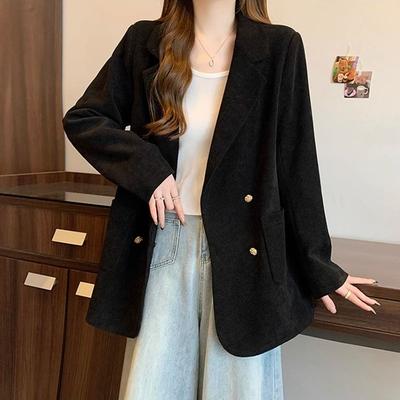 Blazer Suit for Women Winter Casual Long Sleeve Button Cardigan Slim Fit Solid Color Professional Suit Jacket