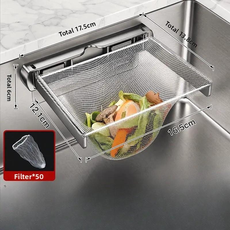 Foldable Kitchen Sink Filter Rack for Kitchen Waste, Leftover Food, Leftovers, Dishwashing Basin Water Garbage Draining Basket