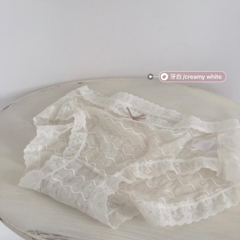 

Кружевное нижнее белье, женские летние тонкие удобные хлопковые трусы с промежностью и средней талией, сексуальные бесшовные сетчатые трусы one size белый