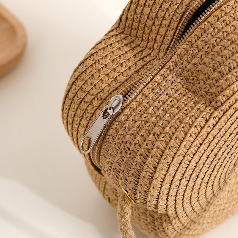 Yogodlns Women's Straw Shoulder Bags Beach Bag Coin Purse Kids Flower Woven Small Crossbody Bag