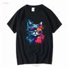 Cool Cat Softstyle T Shirt long or short sleeves vintage Washed streetwear Stylish Breathable homme Comfortable Versatile Soft