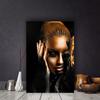 Black Gold Nude African Woman with Exquisite Headdress Oil Painting On Canvas Posters and Prints Scandinavian Wall Art Picture