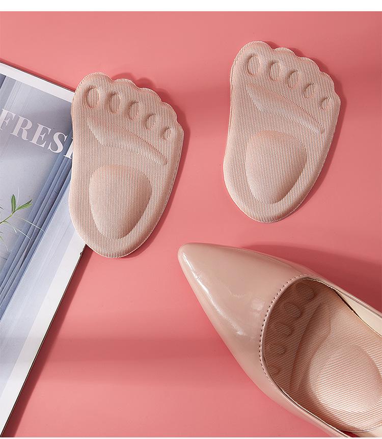 

Women s Anti-Pain Super Soft Forefoot Pads for High Heels - Non-Slip, Half-Size Insoles 1 Pair бежевий