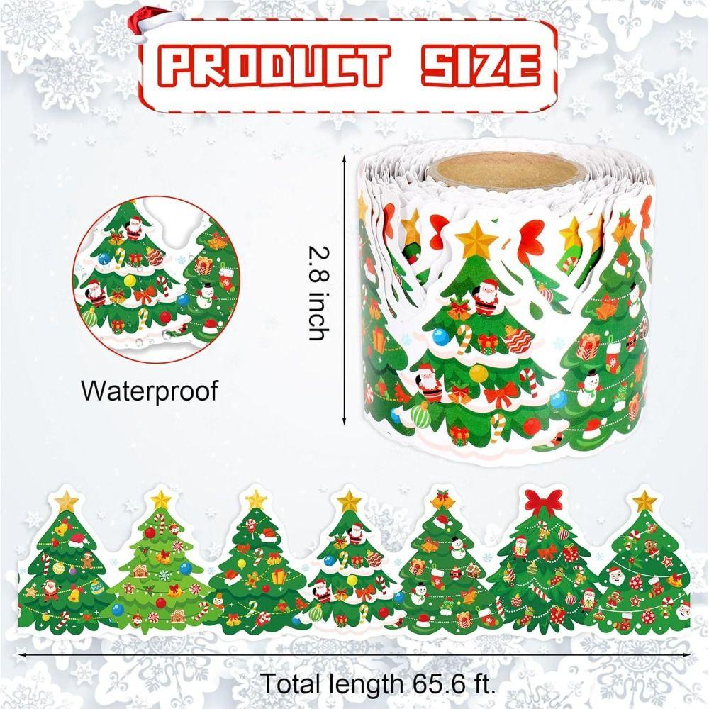 Self-Adhesive Border Decorative Sticker Penguin Snowman Black Board Decorative Stickers Paper DIY Border Trim Sticker