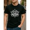 European Size Spiritual Lotus Creative | Casual Short-Sleeved T-shirt, Easy and Fashionable for Men, Suitable for Daily and Home Wear, Crew Neck