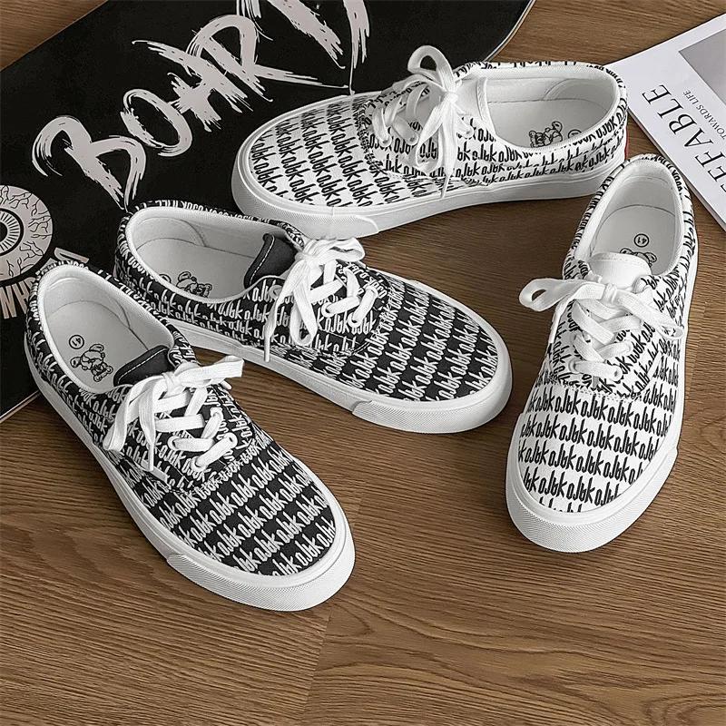 Модные дизайнерские повседневные туфли из парусины для мужчин. Обувь на плоской подошве — фото 4