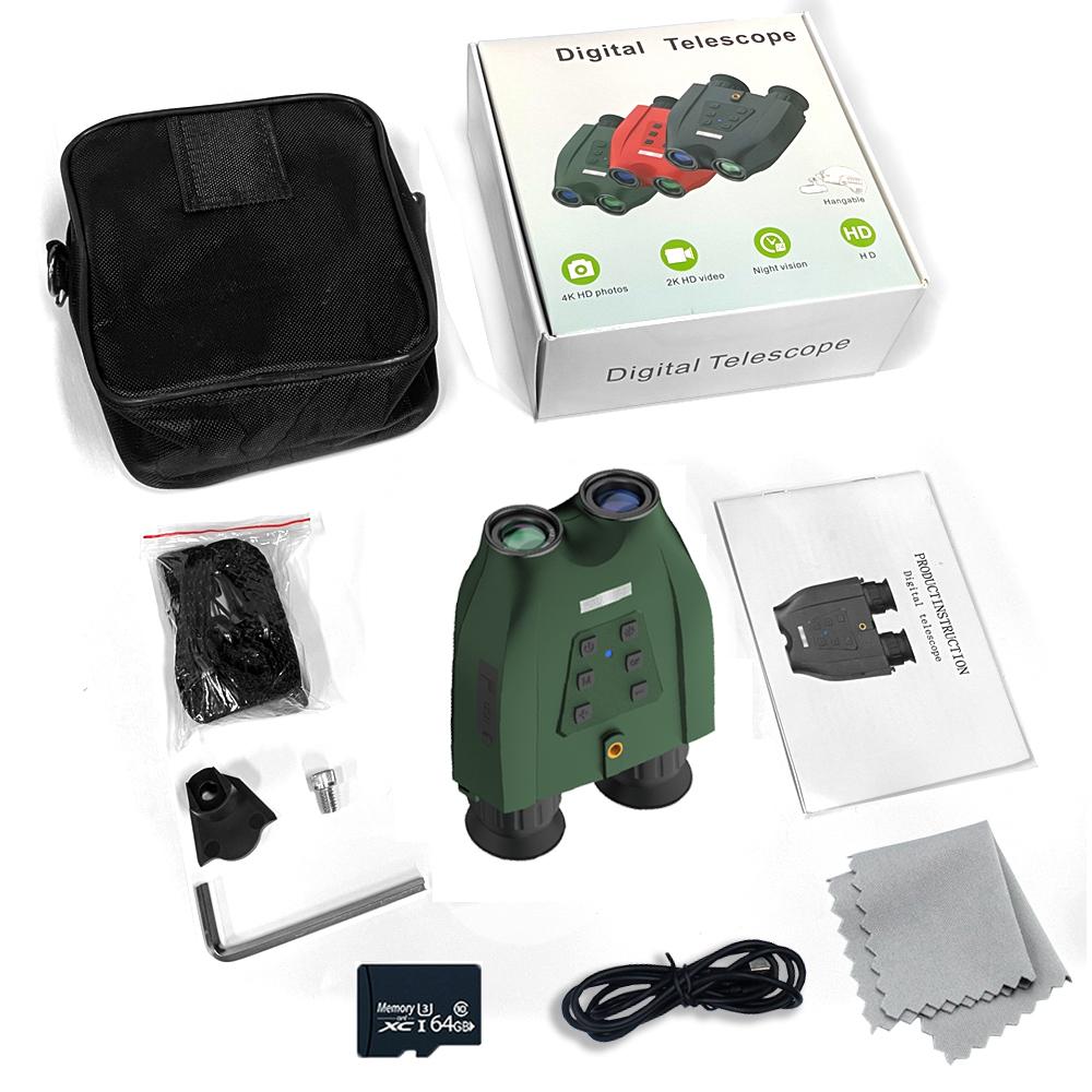 Dt99 48mp 2,5k Uhd 3d kikare Teleskop Huvudmonterad 8x digital zoom 300m infraröd nattseende kamera för jakt