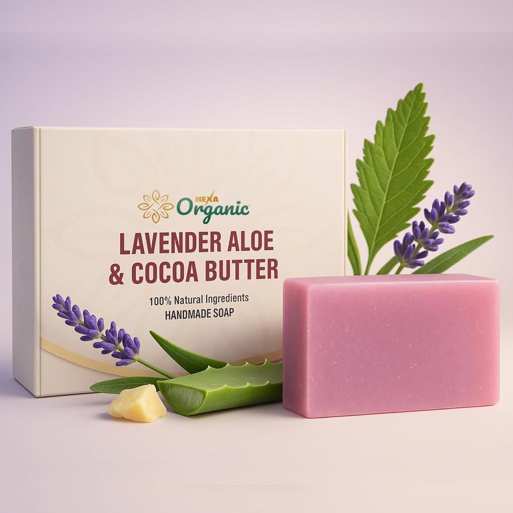 Handmade Cold Processed Soap – Lavender, Aloe Vera, Cocoa Butter, Honey | Calming, Hydrating & Anti-Ageing | Pack of 2 | 100 gm each