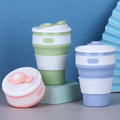Faltbarer Wasserbecher, Wasserbecher, 350 ml, Kaffeetasse, Reise, faltbarer Silikonbecher, faltbarer Wasserbecher, Lebensmittelqualität, Trinkbecher, Teetasse