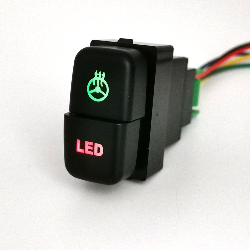 DC12V Car Dual key Switch LED DRL Fan Power on off Radar Switch Button with wire For Mitsubishi Pajero Triton ASX Lancer