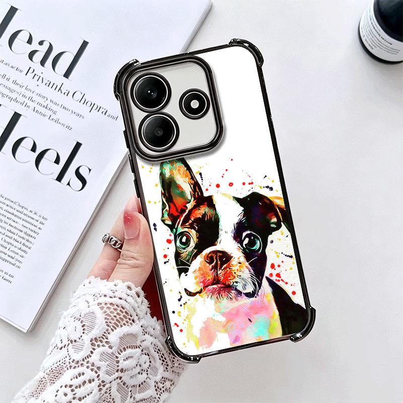 French Bulldog Dog Pug Design Plating Phone Case For Xiaomi Redmi Note 14 15 Pro Plus 13 12 11 11S 11T 10 9S 9 5G Anti-Fall Aira