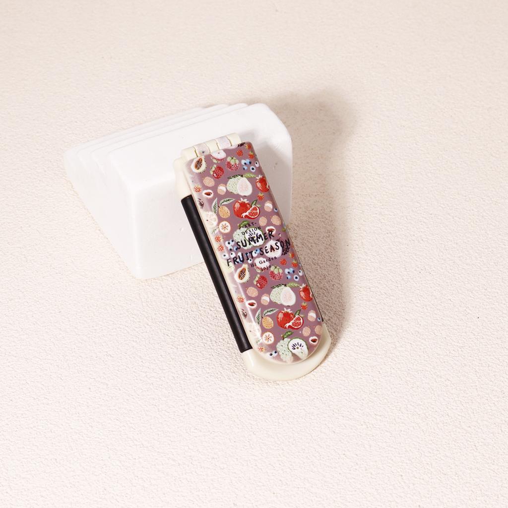 A Portable Folding Mirror Comb with Various Fruit Pattern Designs, Nylon Brush Air Cushion comb,Special for Real Hair Wigs