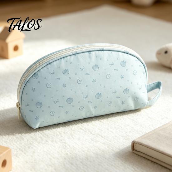 Stationery Organizer for Desk Shell Shape Pencil Pouch, Large Capacity Durable Polyester Fiber Storage Back to School Supplies Case, Smooth Zipper Bag