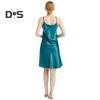 Damen Satin Chemises Nachthemd Sexy Seidige Slip Nachtwäsche Spaghettiträger Mini Nachthemd Sommer Ärmellos V-Ausschnitt Nachtwäsche