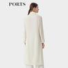 PORTS Women's Spring/Summer Split Design Simple Long Shirt Dress