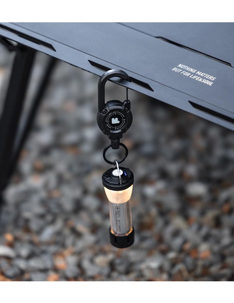 BLACKDOG Tactical Multi-Functional Telescopic Keychain Lanyard with Pull-Release Buckle - Anti-Lost Camping Accessory