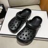 Zapatos de agujeros con suela gruesa para uso exterior de verano DIY dulce y fresco estilo Y2K estrella de cinco puntas elevador de bolsa zapatillas frescas