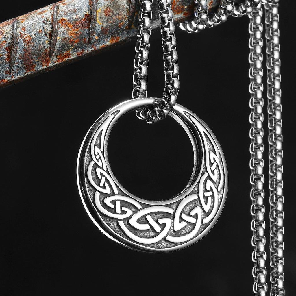 Viking Carving Pattern Men Necklaces Stainless Steel Pendant Chain Women Punk Fashion Jewelry New In Accessories Gifts