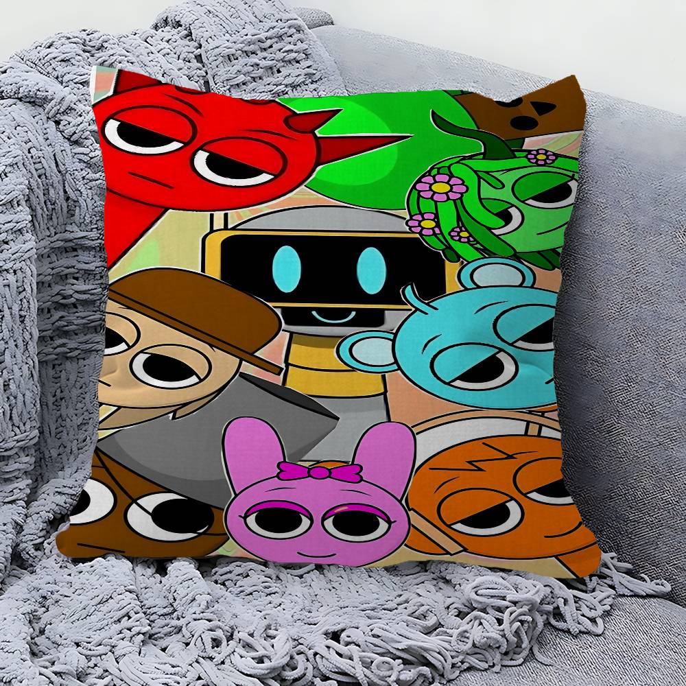 Cartoon S-Sprunki Pattern Cushion Cover Decorative Pillow Sofa Home Decor Case Pillow Cases