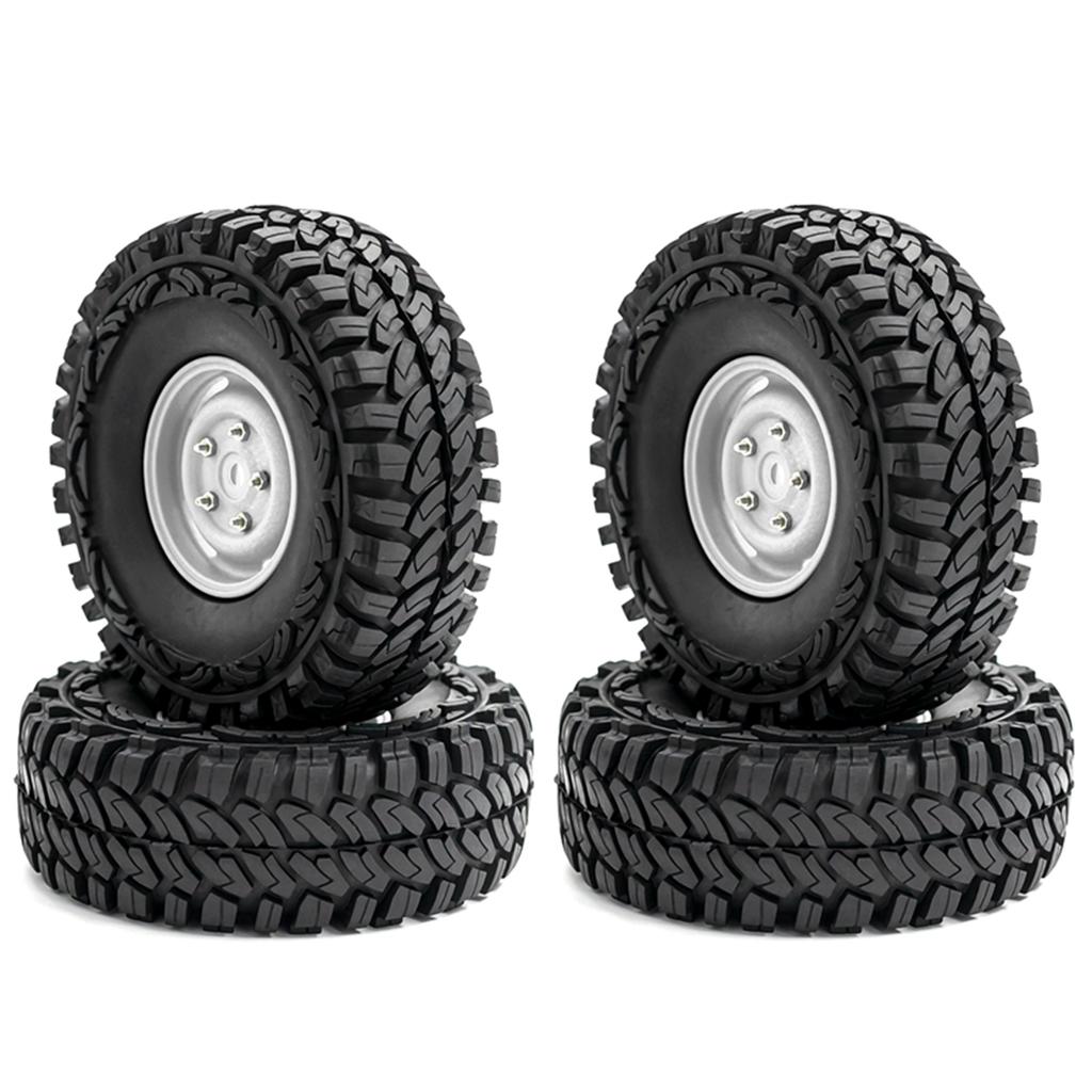 Car Tires with Wheel Rims Replacement for 1/10 Traxxas TRX4  Axial SCX10 90046 90047 CC10 RC Car