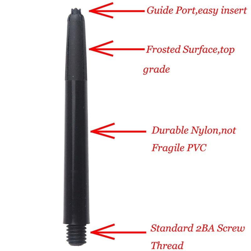New 100 Pcs of Nylon Dart Shafts Stems Medium 48mm 2BA Screw Thread Durable Dart Rod 2025