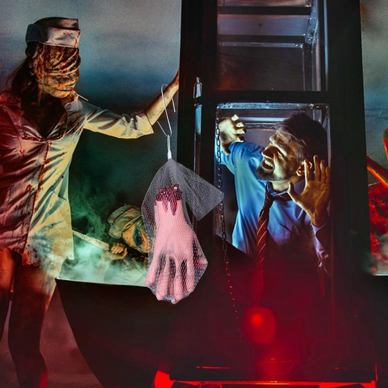 Halloween Horror Fake Arm Hand Simulation Life Size Scary Arm Cut Off Hand Bloody Halloween Prop Haunted Party Props Decoration