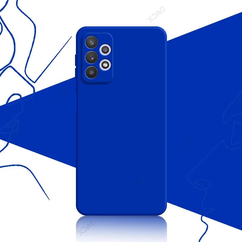 Luxury Square Liquid Silicone Case for Samsung Galaxy A32 4G 5G SamsungA32 360 Soft Phone Back Cover Armor Shield Coque