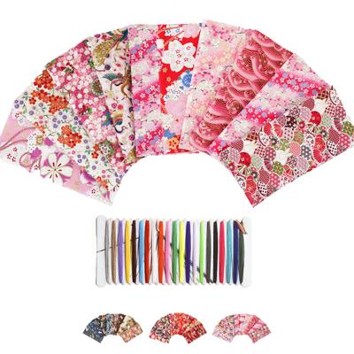 JnTech Japanese Pattern Fabric Scraps for 20x25cm with Cherry with Japanese Floral Metallic and Cut Stylish for Small Floral Sewing Stuffed Lucky