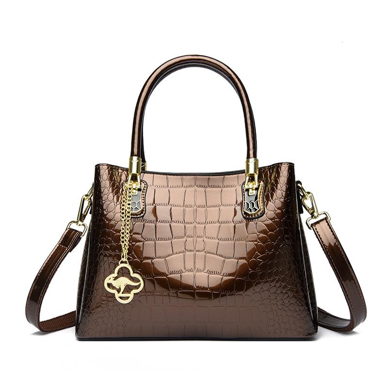 Retro Women's Bag Single-shoulder Crossbody Bag Patent Leather Shiny Women's Handbag