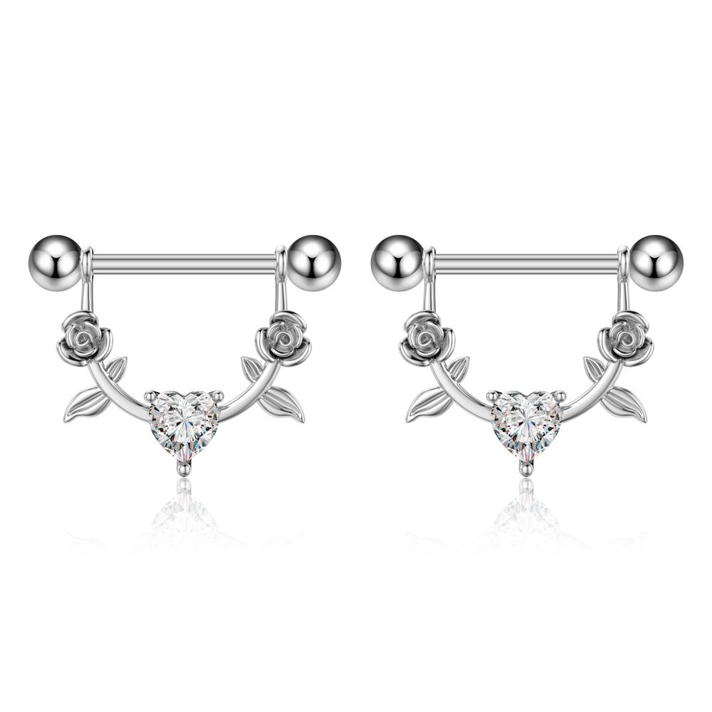 

2 шт., U-образные висячие кольца из хирургической стали для сосков со штангой для женщин и девочек, сексуальные украшения для пирсинга сосков с пчелиными звездами и кристаллами