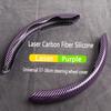 2pcs Laser Carbon Fiber Silicone Car Steering Wheel Cover Breathable For Toyota Land Cruiser Prado Lexus GX470 J120