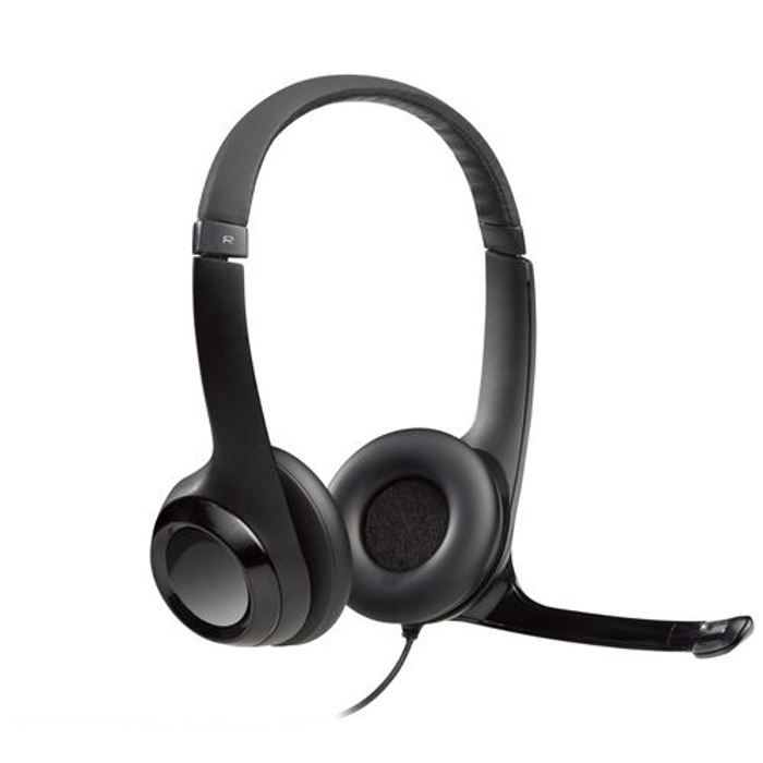 Headset - Wired - Logitech - H390 - USB - Noise-cancelling - Black