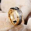 Fashion Gold Color Men Stainless Steel Celtic Dragon Rings Inlay Black Carbon Fiber Rings Men Wedding Band Jewelry
