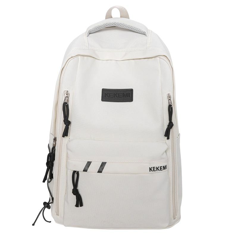 Simple Commuting Large Capacity Solid Color Junior High School High School Student Schoolbag Literary and Artistic Fan Versatile Backpack