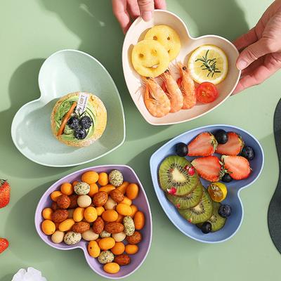 1 Set Obstteller Lebensmittelqualität BPA-frei Glatte Kante Einzigartige Form Hitzebeständig Mehrzweck Stapelbar Herzförmig Schreibtisch Knochenschale Obstschale