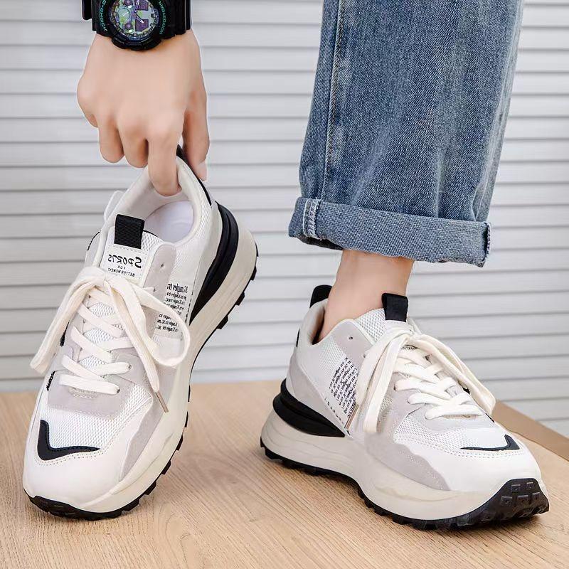 Spring and Summer New Men's Sports Shoes Breathable Casual Versatile Platform Waffle Dad Trendy Shoes