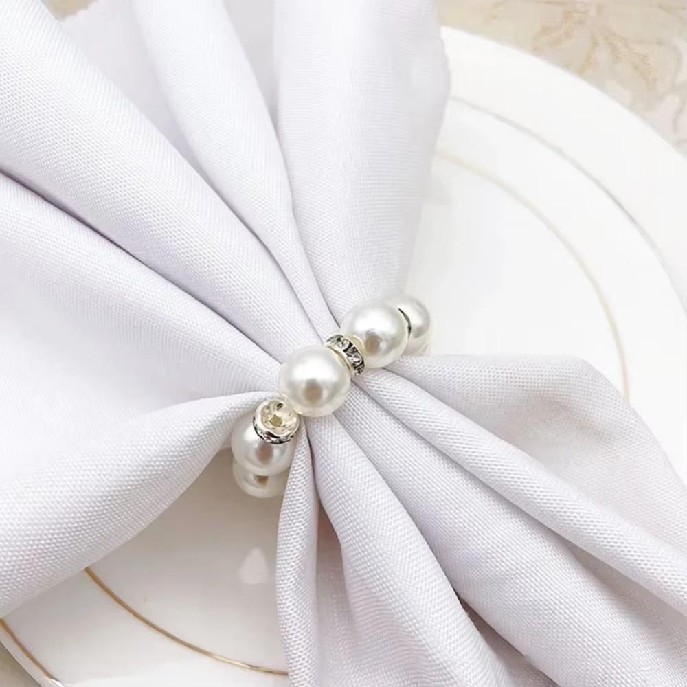 Stilvoller Perlenstruktur Serviettenringhalter Eleganter Perlenring Serviettenhalter Goldener Elastischer Serviettenringhalter Hochzeitsfeier