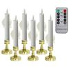 Christmas Window Candles 6X Flickering Candle Stick With Remote Timer 6.5 Inch Realistic Flickering Warm Light Candle