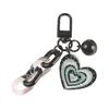 Sweet Acrylic Heart Pendant Keychain Plastic Link Chain Keyring Headphone Cases Charm Keys Holder for Purse,Handbag, Bag
