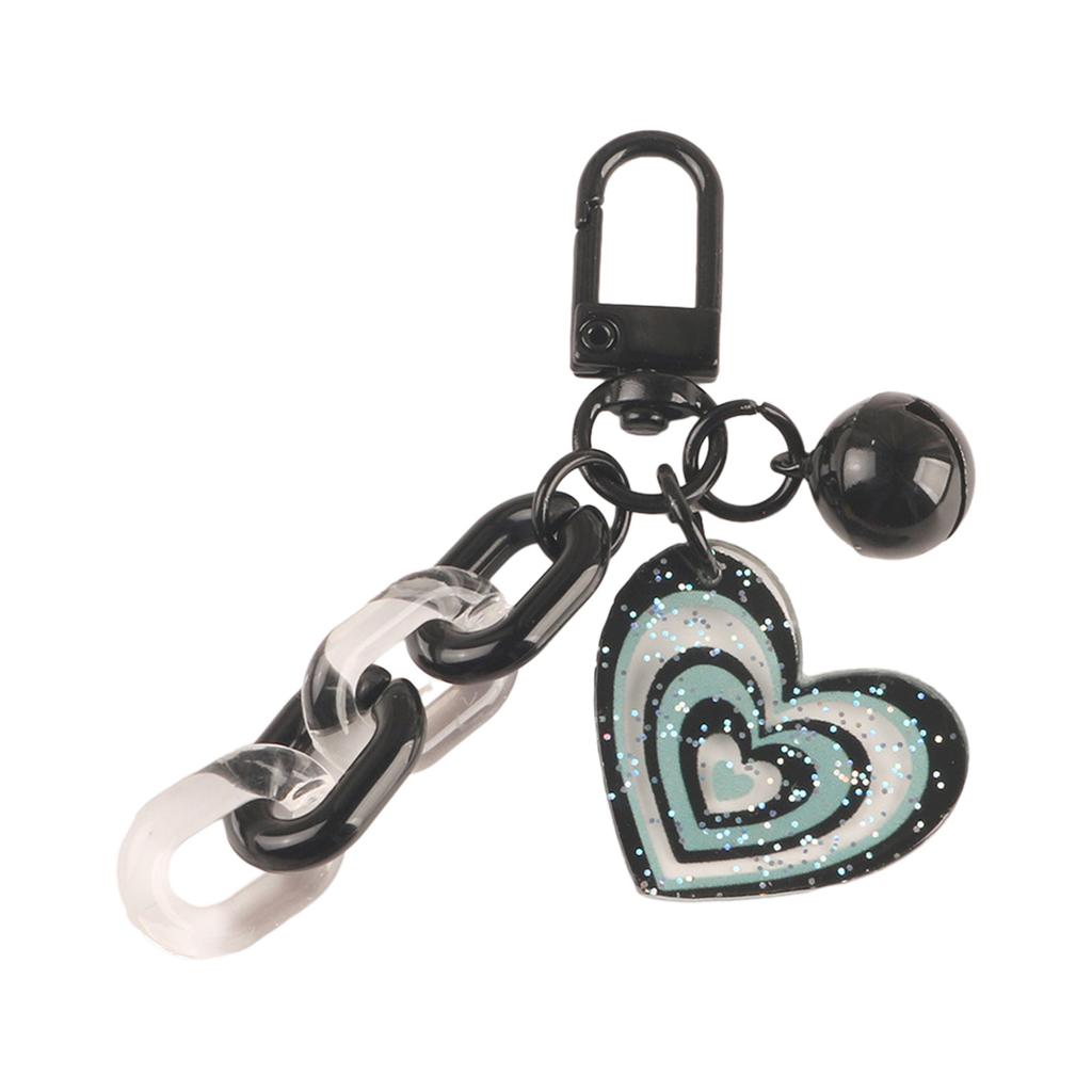 Sweet Acrylic Heart Pendant Keychain Plastic Link Chain Keyring Headphone Cases Charm Keys Holder for Purse,Handbag, Bag