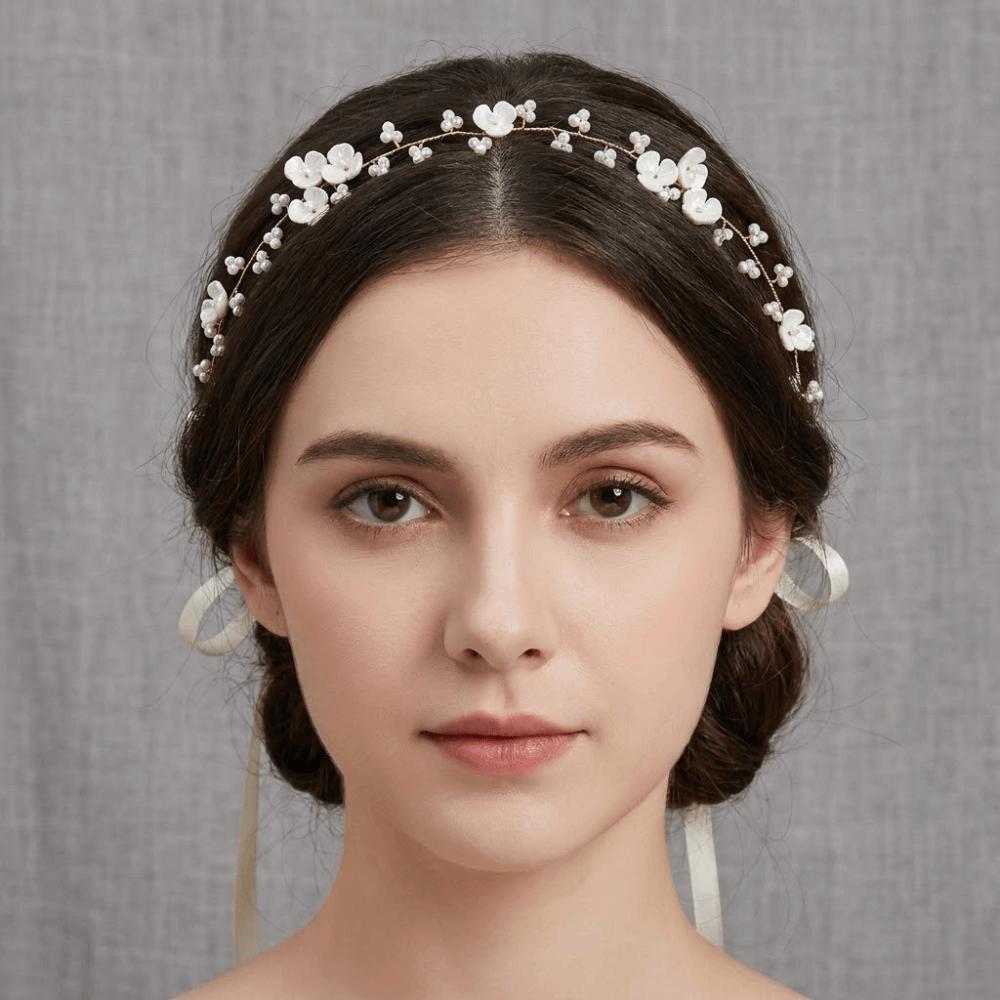 Beaded Wedding Headband Pearls Women's Headpieces Elegant Bride Crown Tiaras  Bridal Party