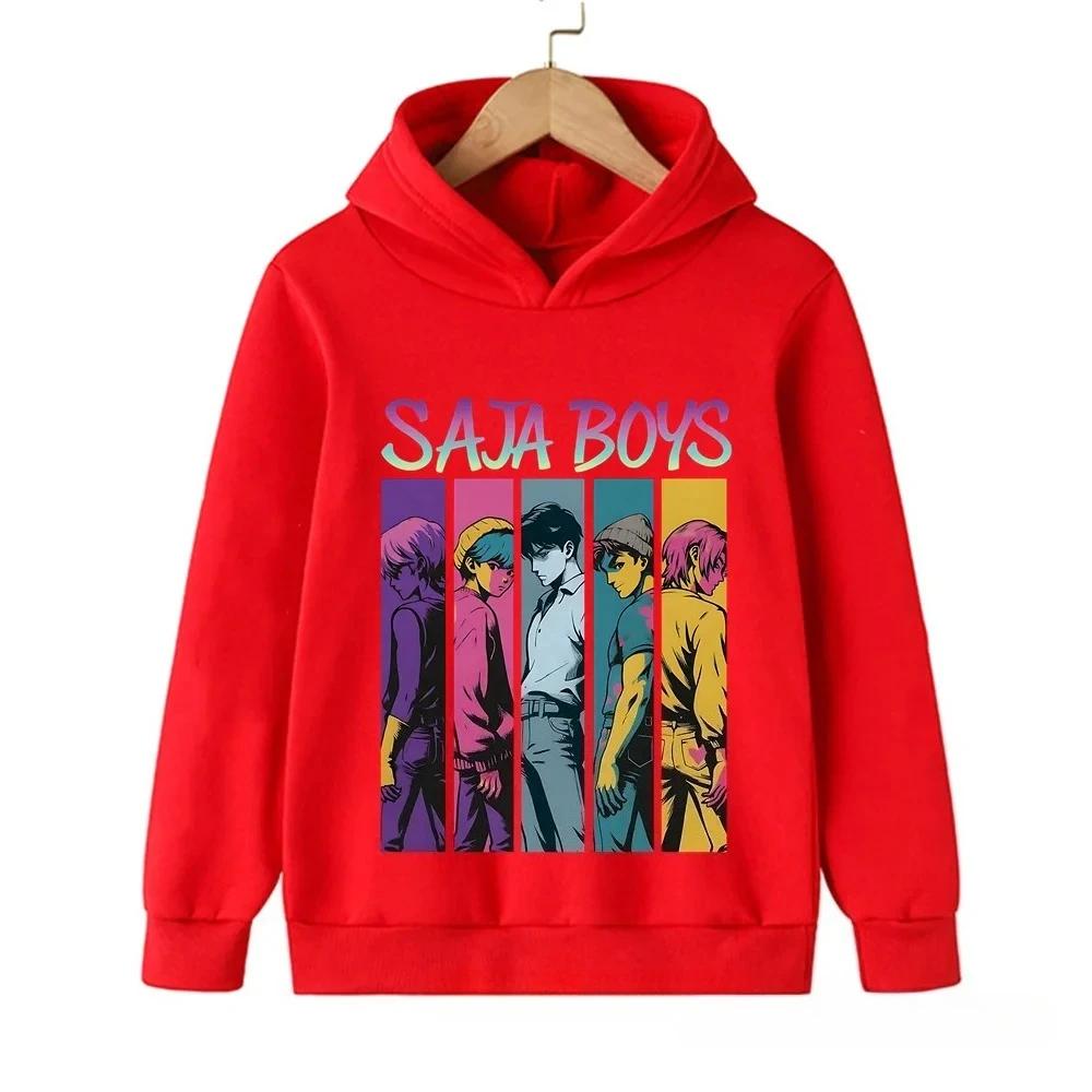 Kids Boys Girls Anime Clothes Kpop Demon Hunters Casual Fashion Warm Autumn Winter Saja Boys Hooded Children Hoodies Sweatshirt