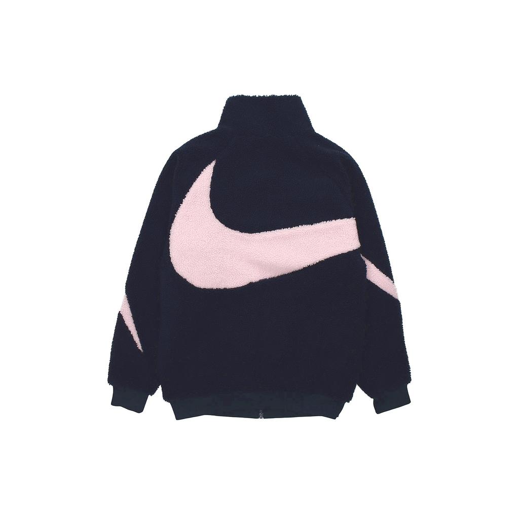 Nike Big Swoosh Large Logo Lamb's Wool Stay Warm Stand Collar Jacket Obsidian Color Men's DH2474-456